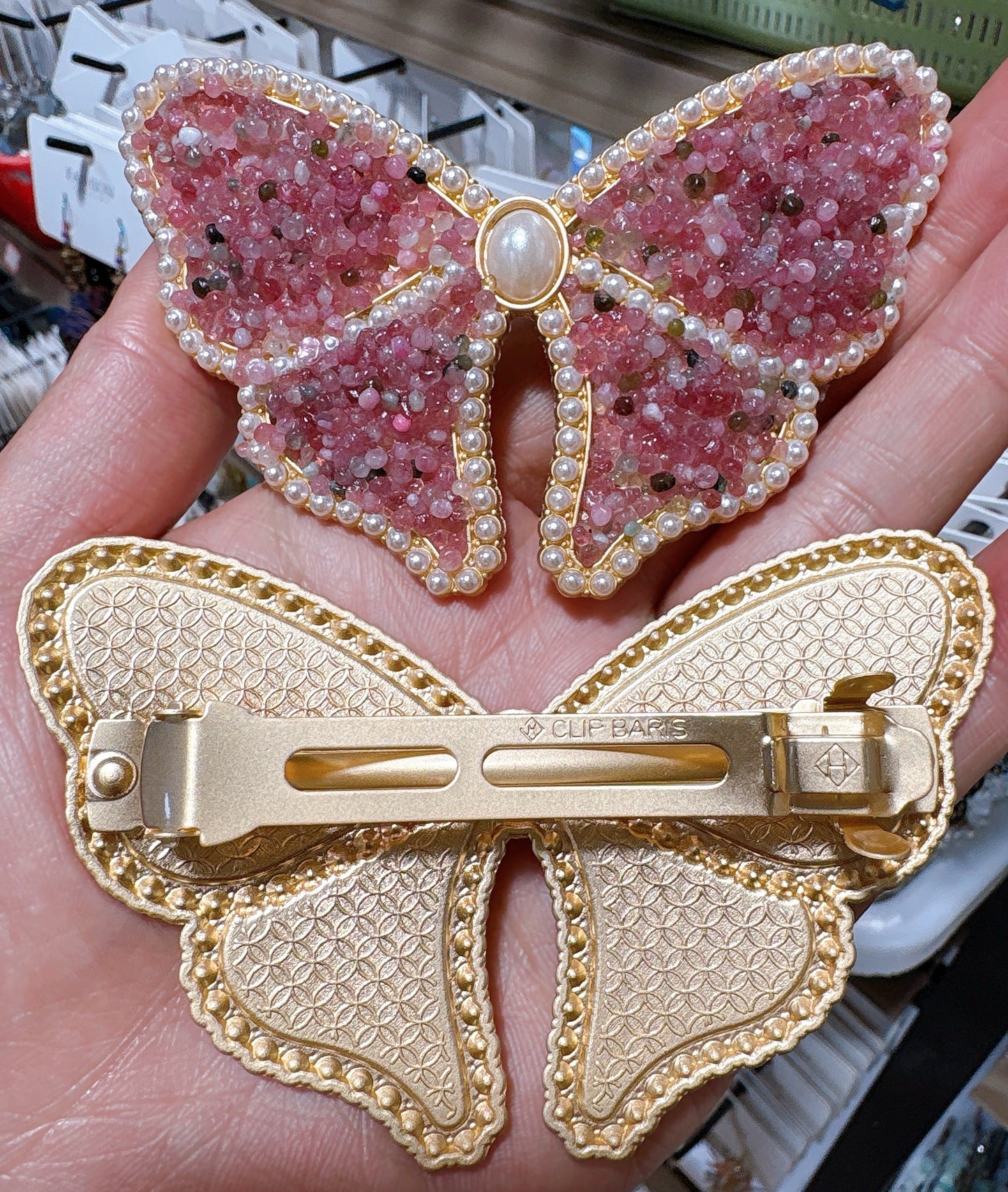 Natural Crystal Chips Butterfly Hairpin Crystal Healing Bulk Wholesale