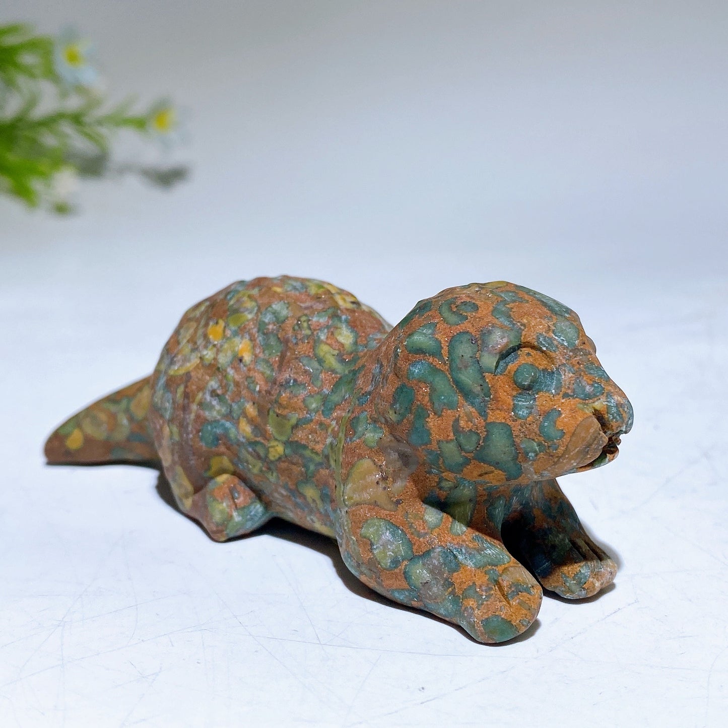 3.5" Natural Gemstone Crystal Beaver Carving For Gift & Display Wholesale