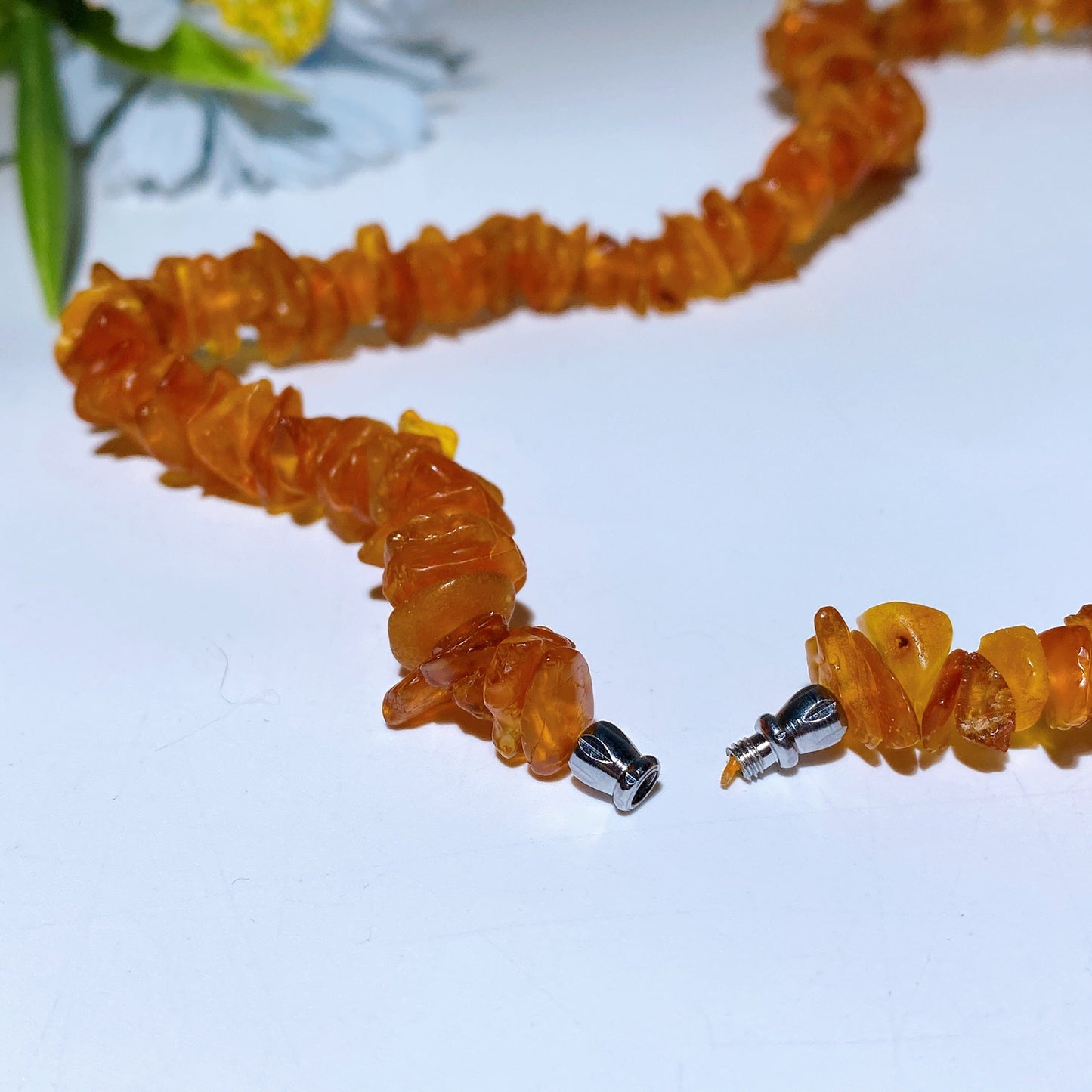 60cm Amber Chips Necklace Crystal Healing Bulk Wholesale