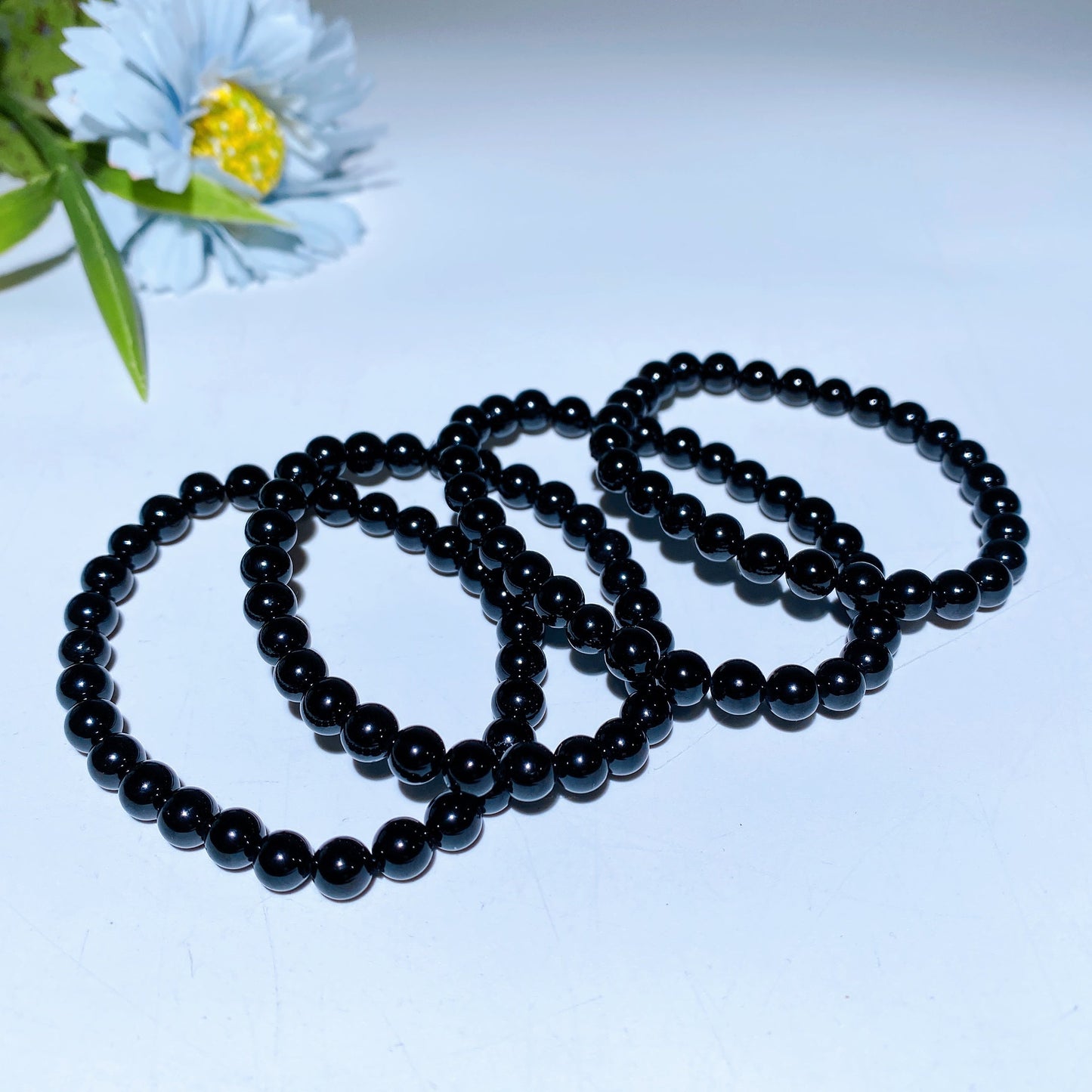 6mm Black Tourmaline 8mm Aura Hematite Crystal Bracelet Crystal Healing Bulk Wholesale