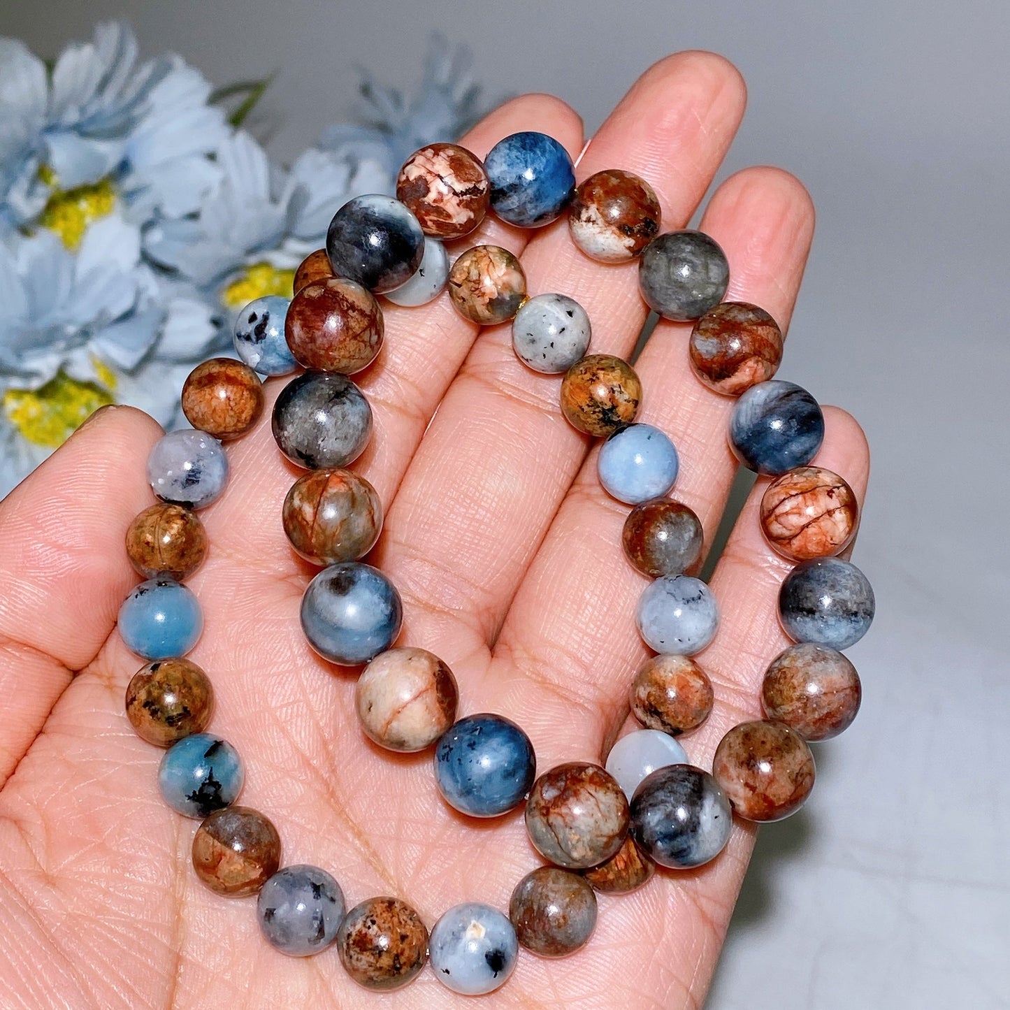 7.5-10.5mm Island Aquamarine Bracelet Crystal Healing Bulk Wholesale