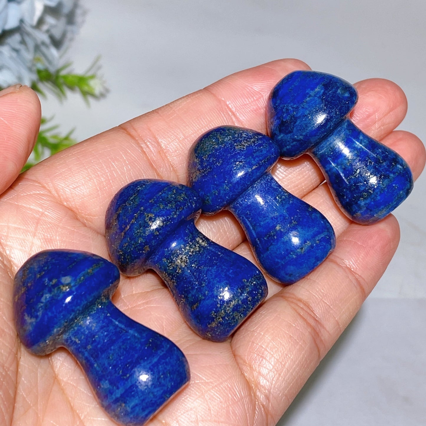 1.4" Lapis Mushroom Carving Crystal Healing Bulk Wholesale