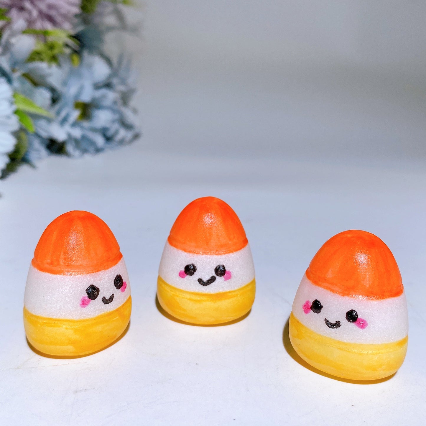 35mm White Jade Corn Candy Carving with Painting Crystal Healing Bulk Wholesale