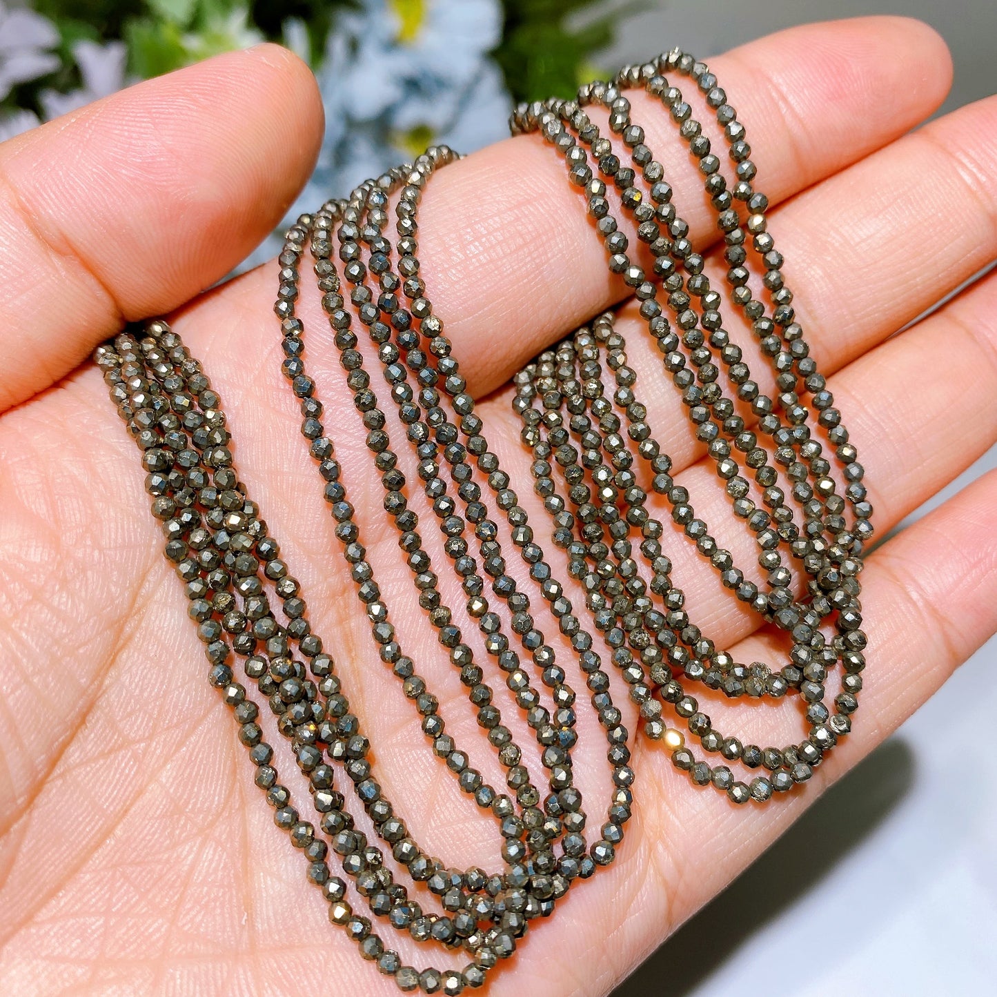 2mm Faceted Crystal Beads String Crystal Healing Bulk Wholesale