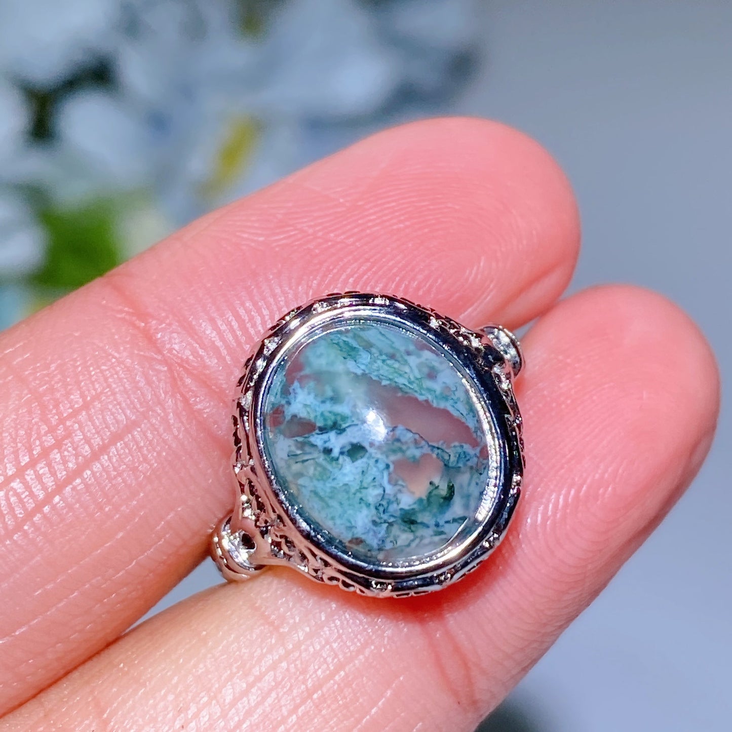 Cooper Silver Plated Crystal Ring Crystal Healing Bulk Wholesale