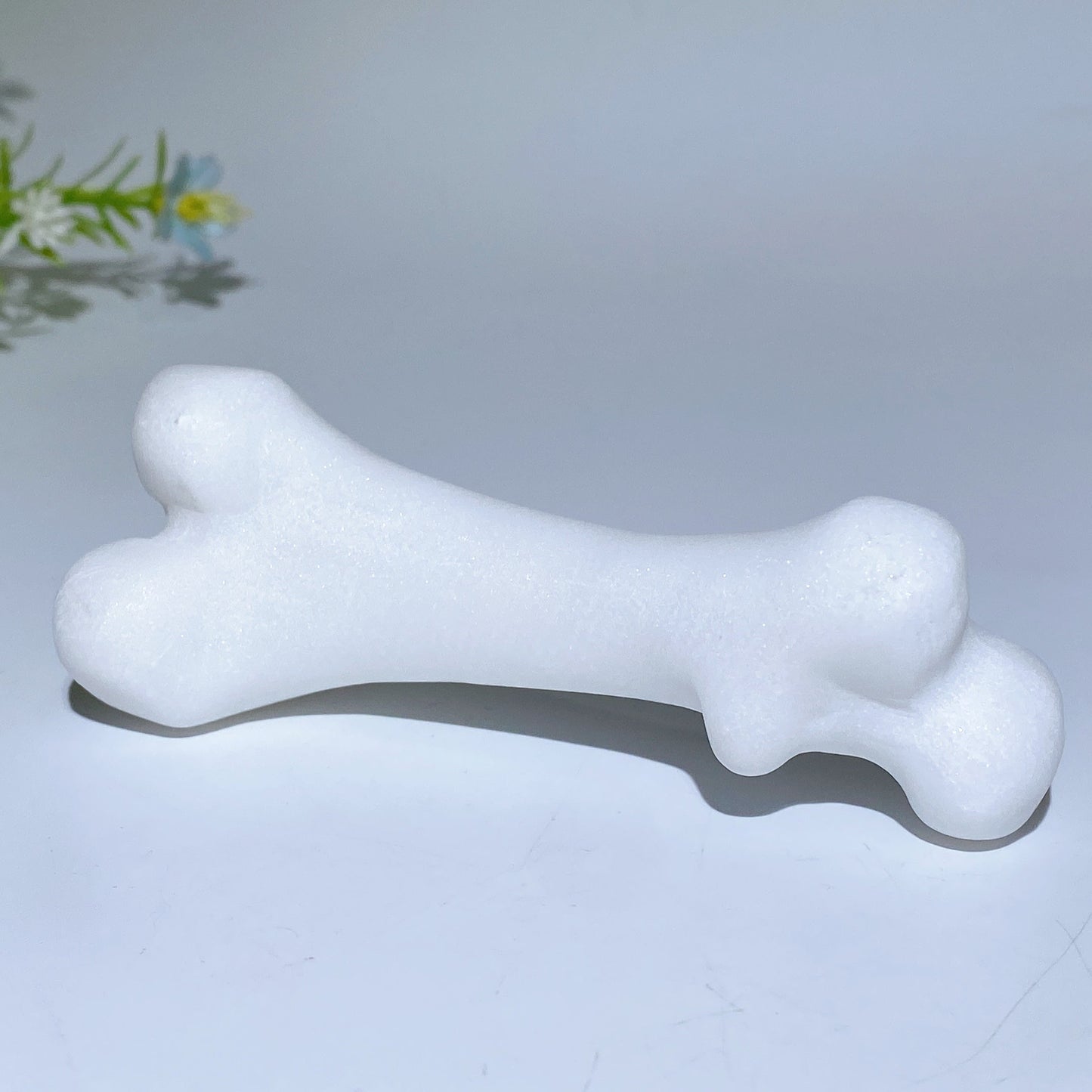 4.0" White Jade BlackObsidian Bones Carving Crystal Healing Bulk Wholesale