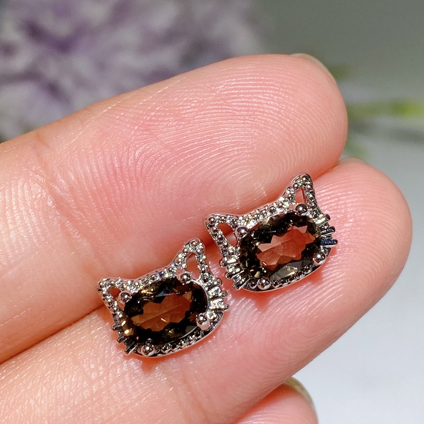 S925 Crystal Ear Stud Earring Crystal Healing Bulk Wholesale