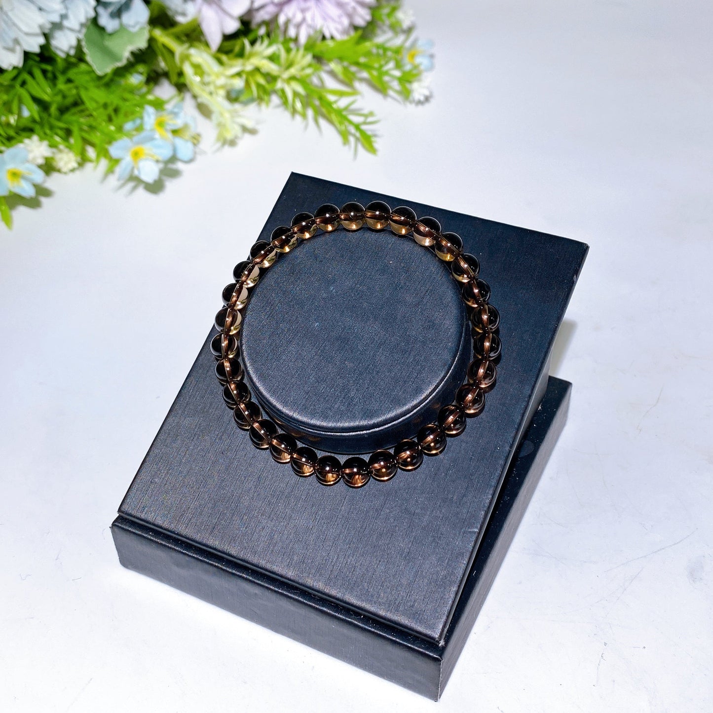 6.3-6.5mm Smoky Quartz Bracelet Crystal Healing Bulk Wholesale