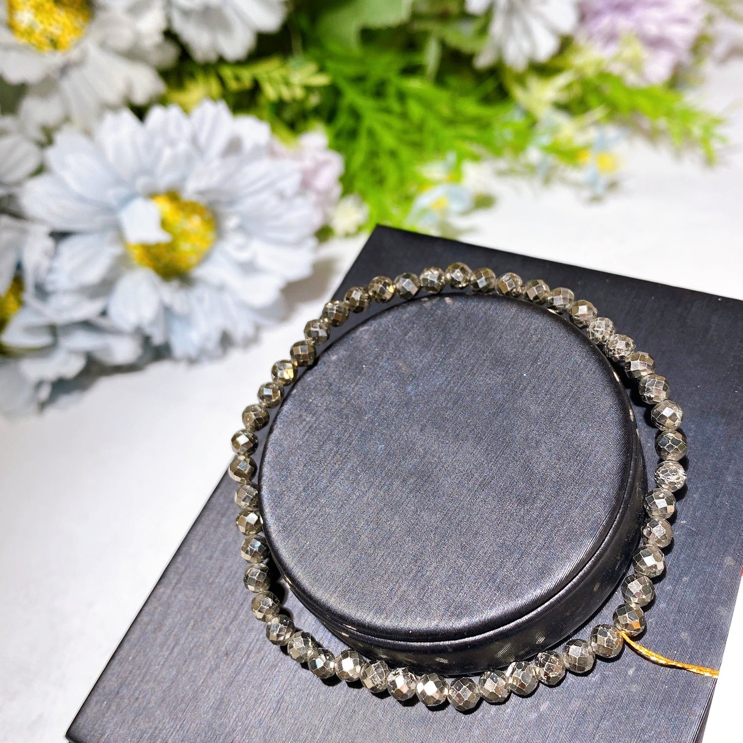 4mm Facted Pyrite Bracelet Crystal Healing Bulk Wholesale