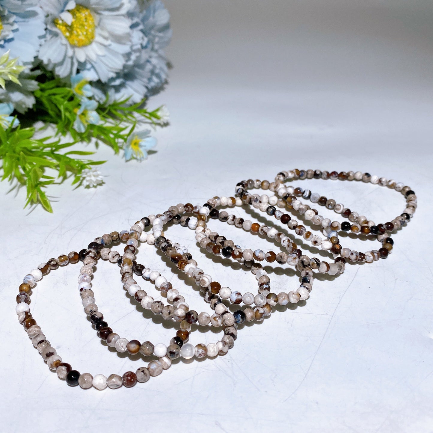 4mm Orca Agate Bracelet Crystal Healing Bulk Wholesale