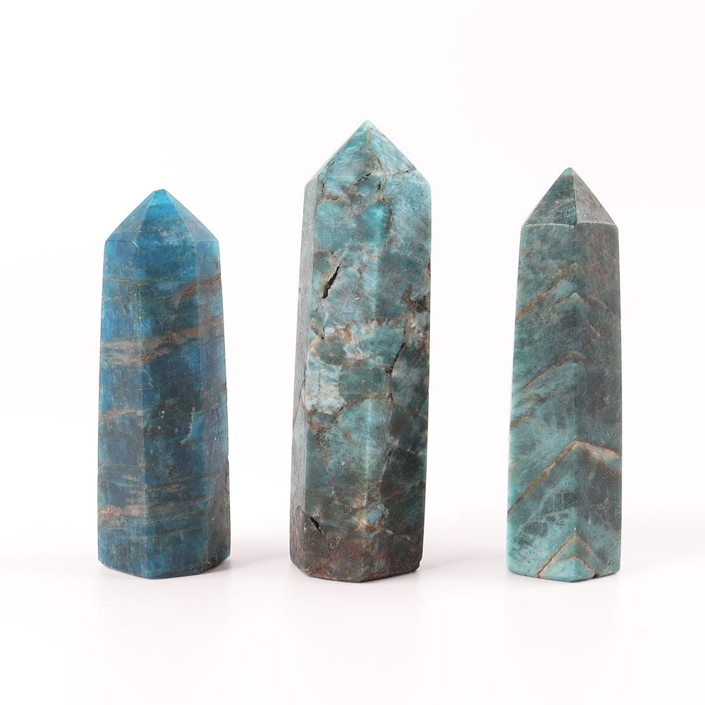 Set of 3 Blue Apatite Point Crystal wholesale suppliers