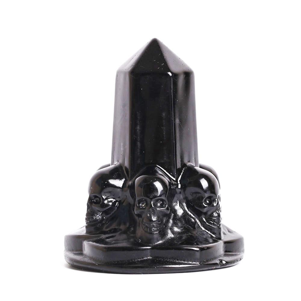 Black Obsidian Point With Carving Skull Decor Crystal wholesale suppliers