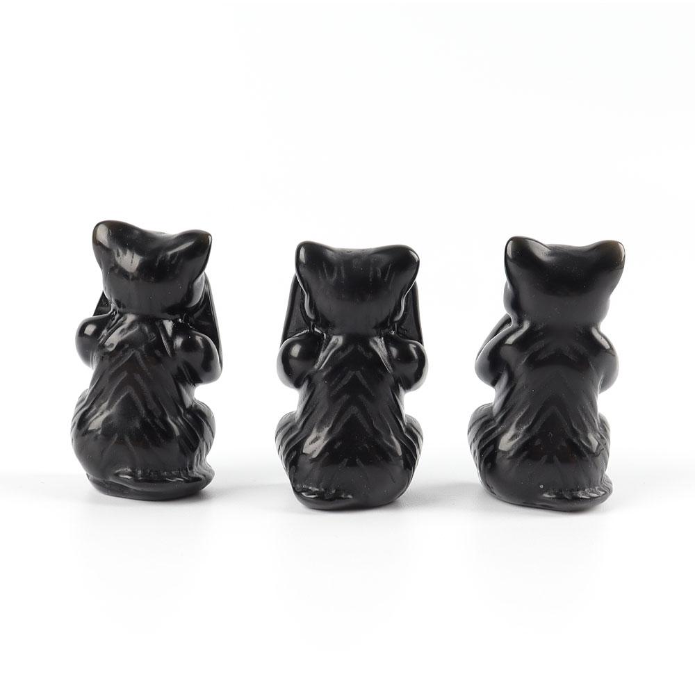 Black Obsidian See No Evil, Hear No Evil, Speak No Evil, Free Form 1set Crystal wholesale suppliers