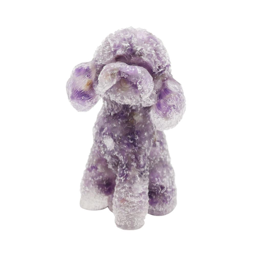 Toy Poodle Crystal Chips Resin Decoration