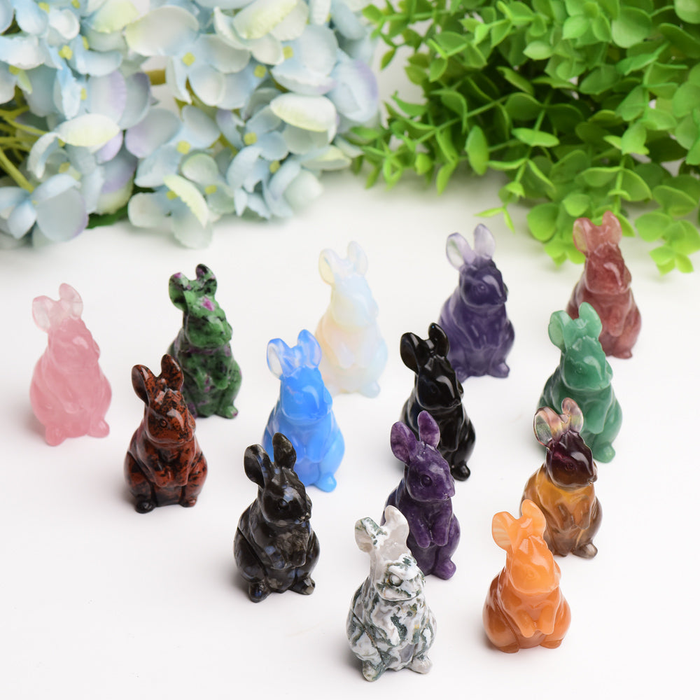 2.2" Rabbit Crystal Carving