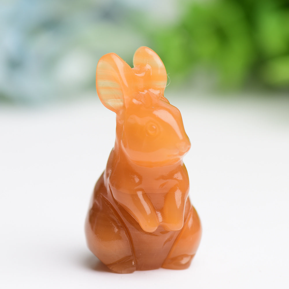 2.2" Rabbit Crystal Carving