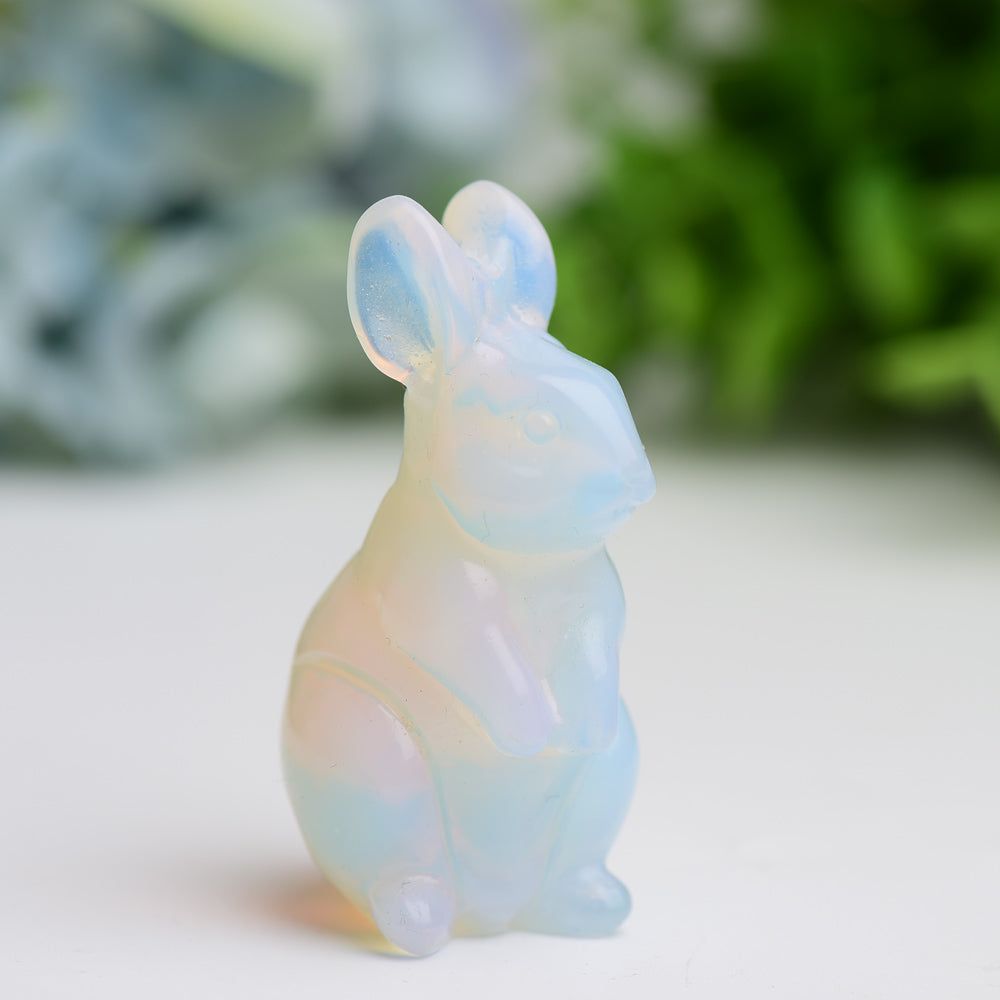 2.2" Rabbit Crystal Carving