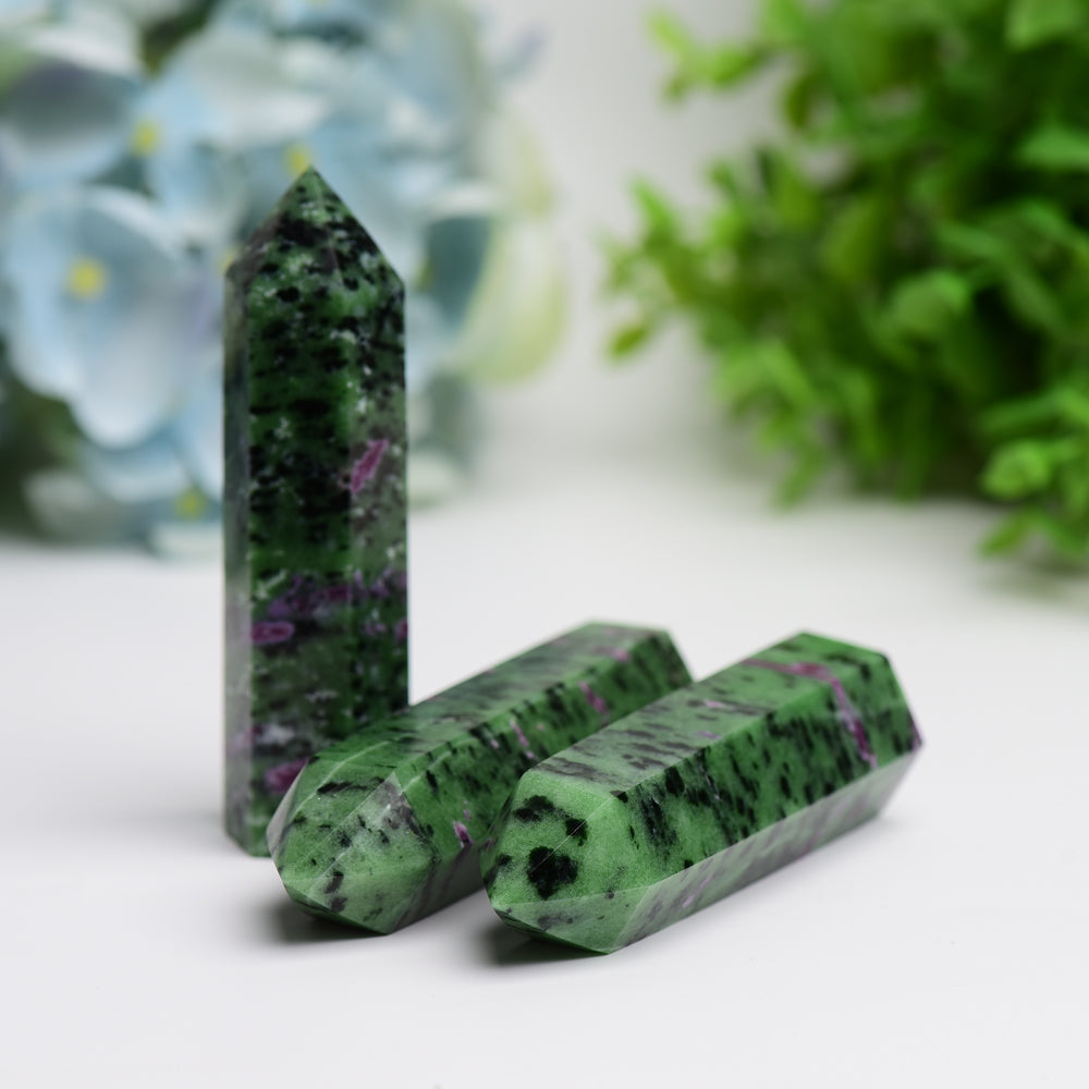 2.5"-4.0" Ruby In Zoisite Crystal Point
