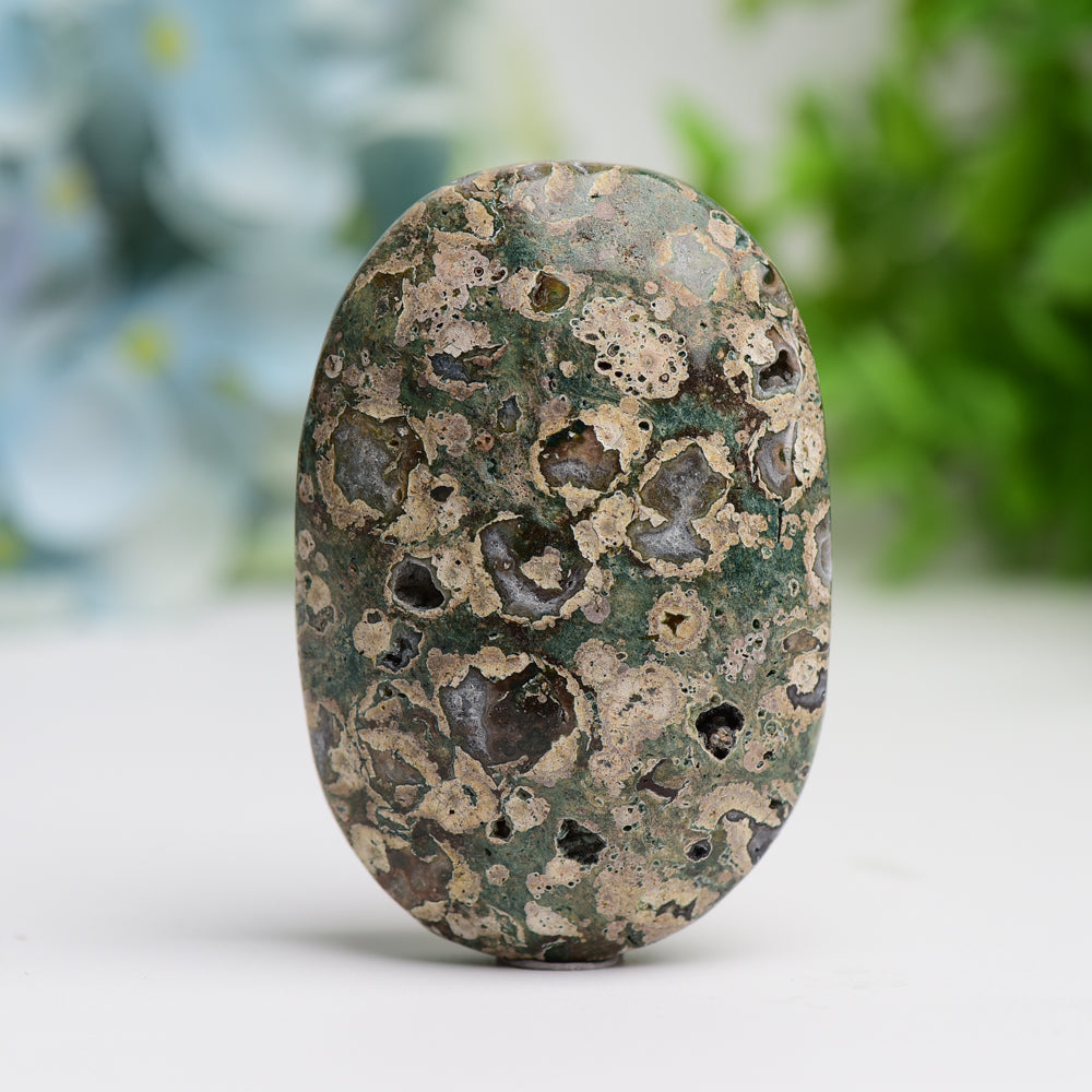 2.4" Rainforest Jasper Palm Stone