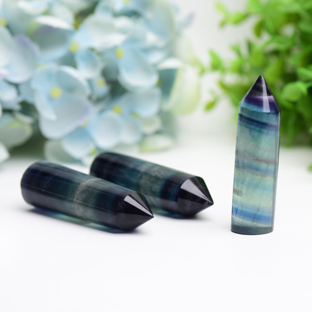 2.5"-3.5" Rainbow Fluorite Crystal Point