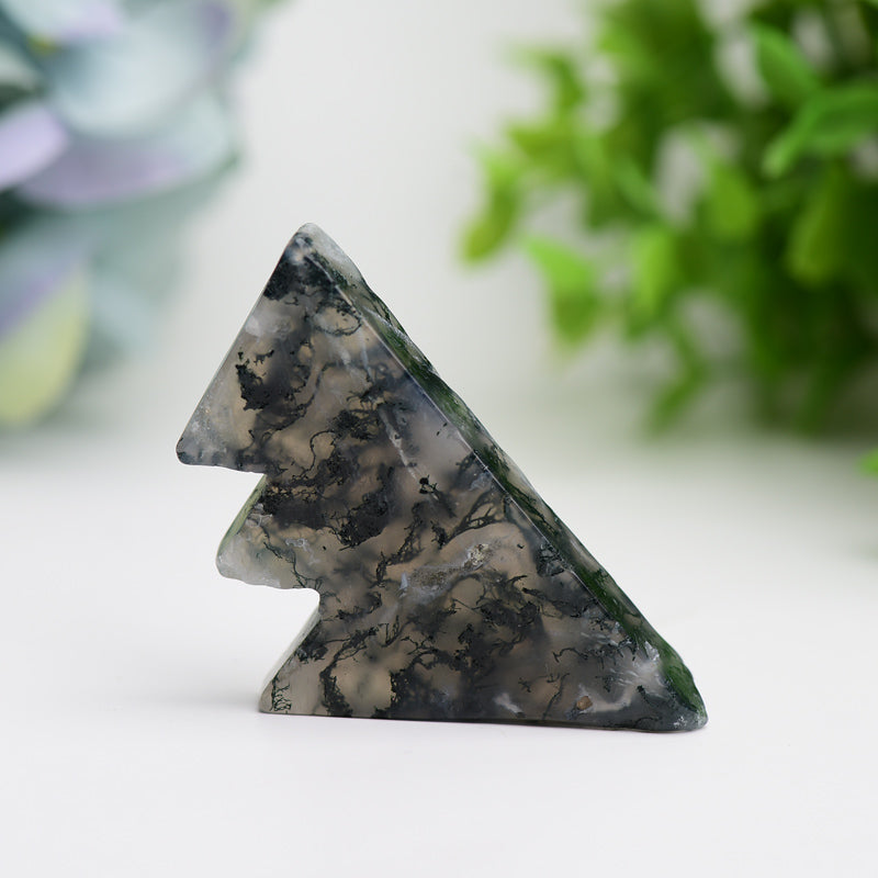 2.0"-2.5" Moss Agate Mountain Shape Crystal Slab Bulk Wholsale