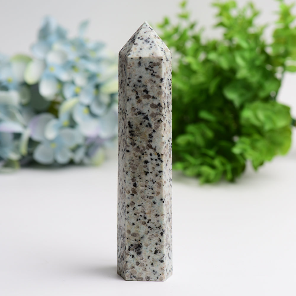 6.0"-8.0" Kiwi Jasper Crystal Tower