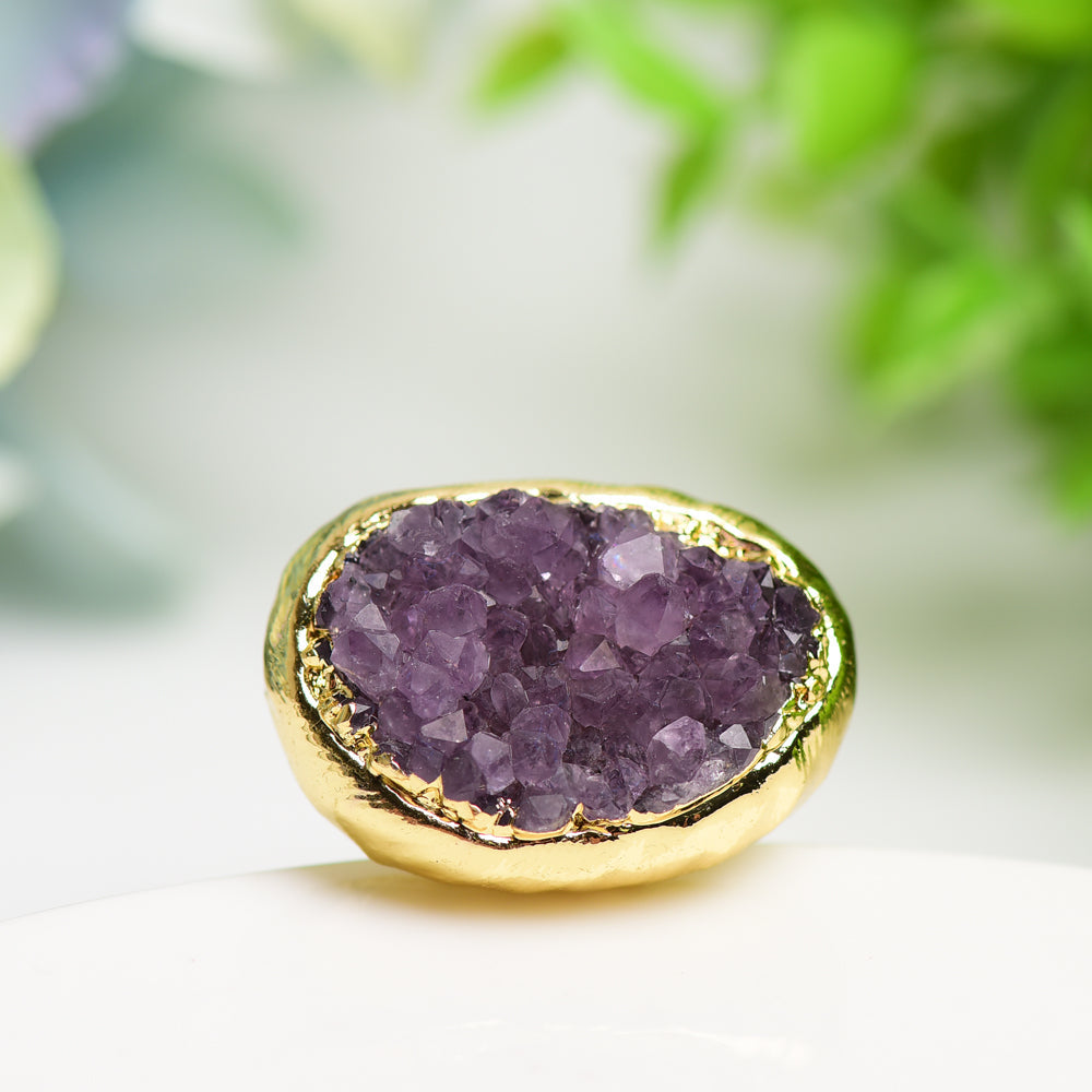 Amethyst Cluster Metal Ring Bulk Wholesale