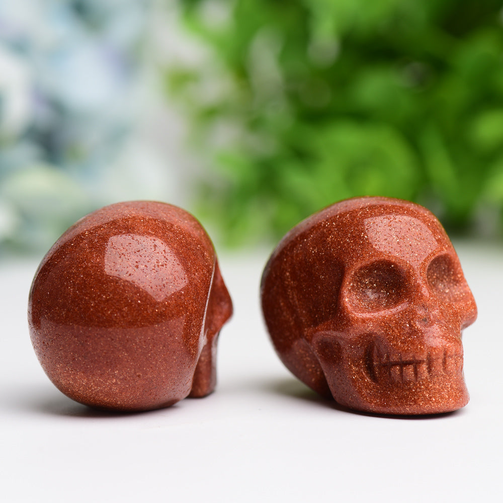 2.0" Golden Sandstone Skull Crystal Carving
