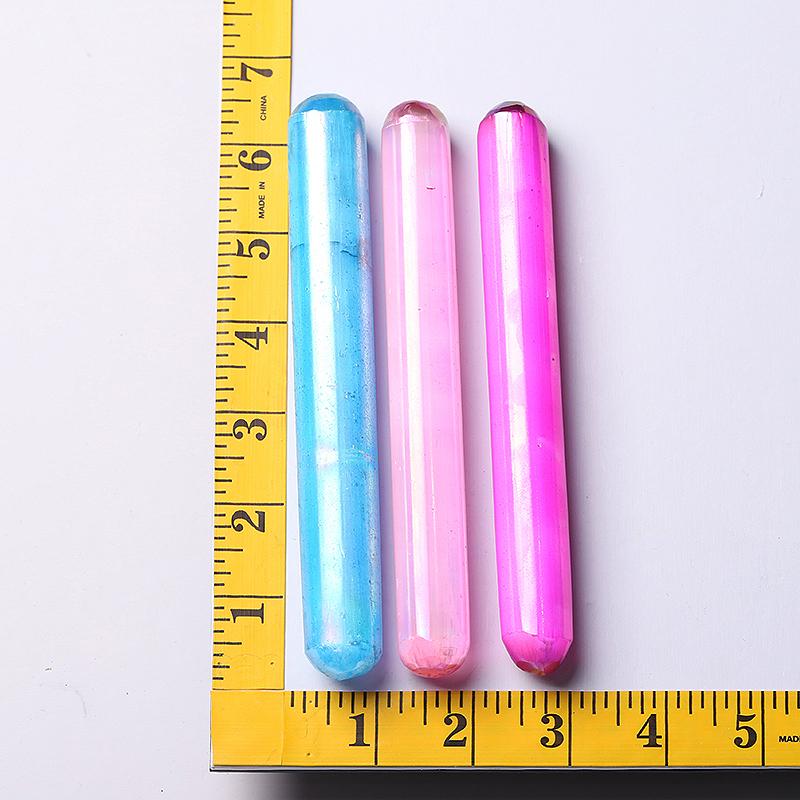 6" Aura Selenite Wand