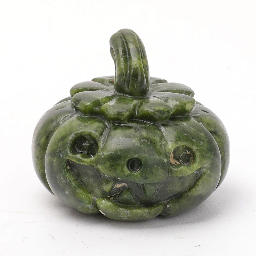 Hand Carved Flat Pumpkin for Halloween Decor
