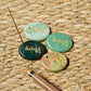 atural Crystal Om Mani Padme Hum ( Six-Syllable Mantra ) Worry Stone Incense Holder  Keychain Bag Hanging DIY