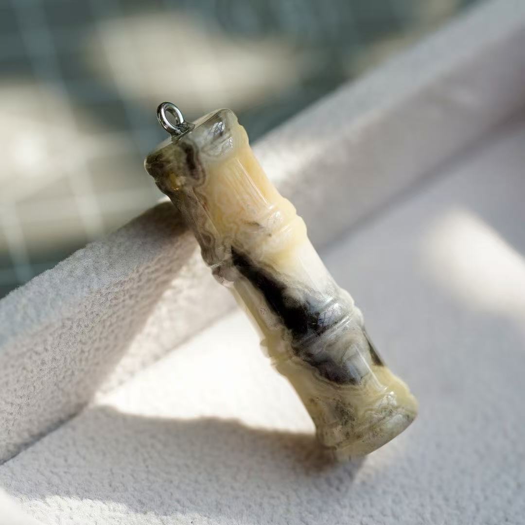 Crystal Bamboo Good Luck Pendant Crystal Healing Bulk Wholesale