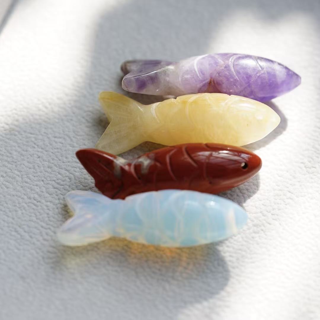 Crystal Fish Charm Pendant Crystal Healing Bulk Wholesale