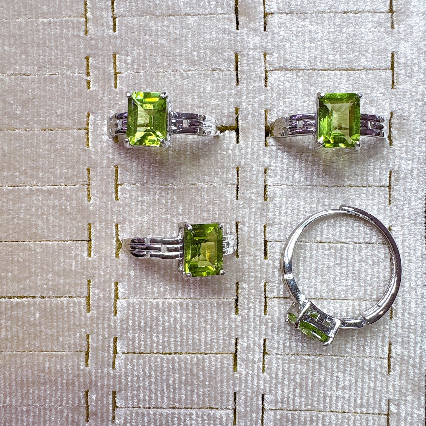 925 Silver Faceted Peridot Amethyst Ring Crystal Healing Bulk Wholesale