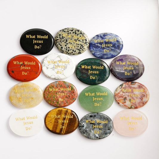 Natural Crystal Oval Shape Engraved Worry Stone Crystal Gift Crystal Healing Bulk Wholesale