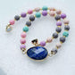 Colorful Lava Rock Pet Collar with Magnet Buckle for Cat Crystal Healing Bulk Wholesale