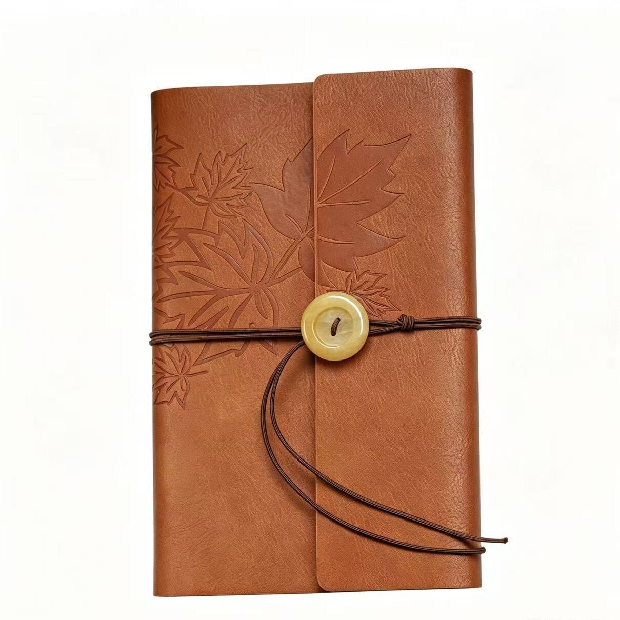 Loose-leaf PU Leather Journal Notebook with Natural Crystal Button Decoration Wholesale