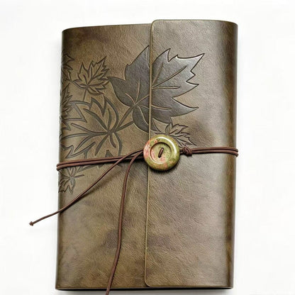 Loose-leaf PU Leather Journal Notebook with Natural Crystal Button Decoration Wholesale