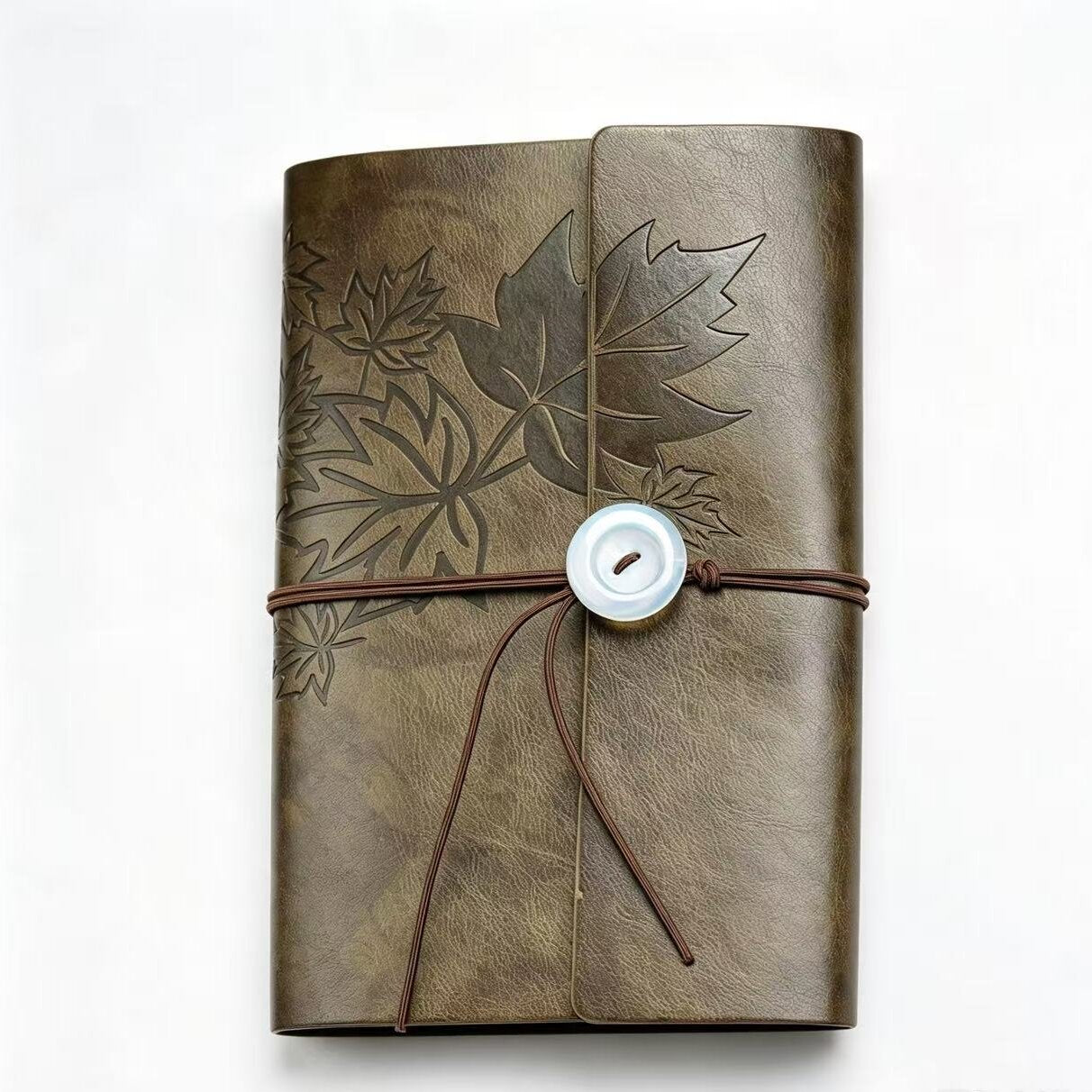 Loose-leaf PU Leather Journal Notebook with Natural Crystal Button Decoration Wholesale