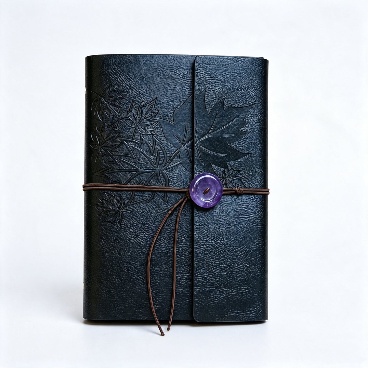 Loose-leaf PU Leather Journal Notebook with Natural Crystal Button Decoration Wholesale