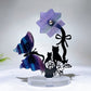 Mixed Crystal Buttterfly & Spinning Flower with Metal Stand Resin Base Free Form Wholesale