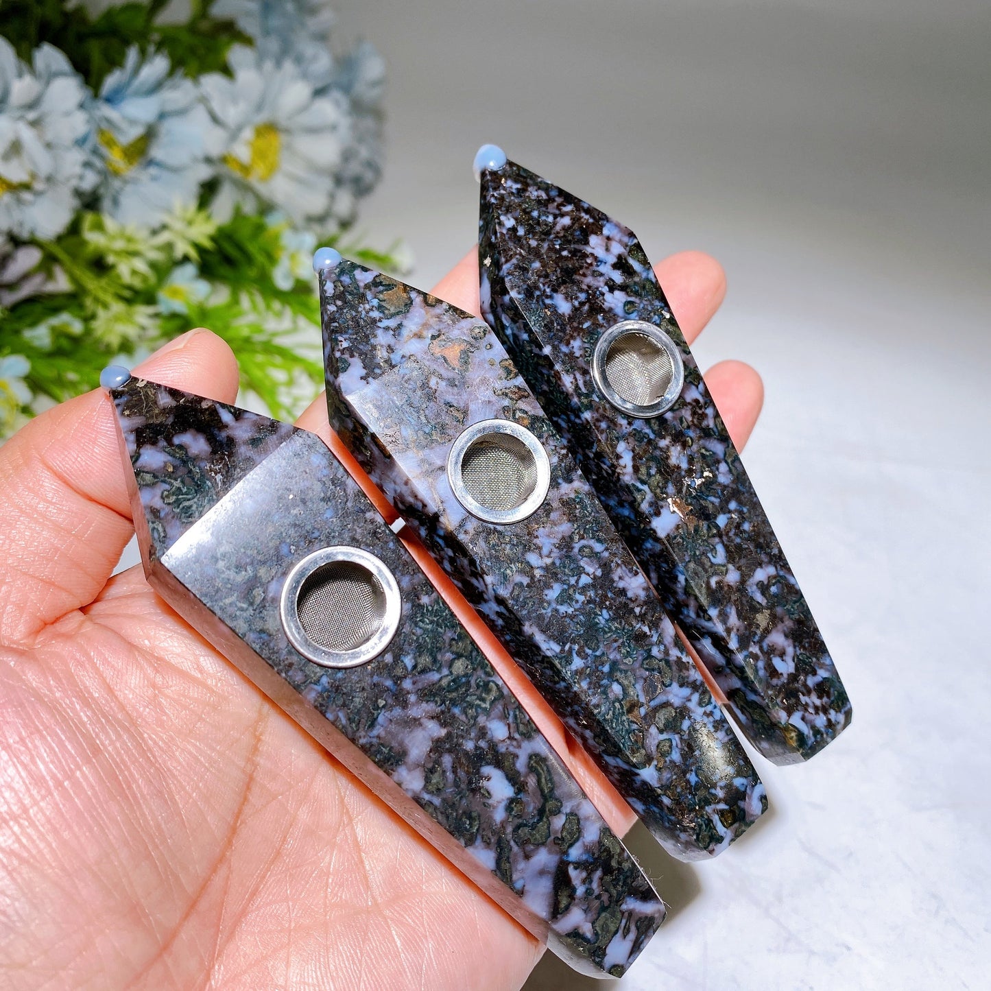 3.9"-4.2" Crystal Smoking Pipe Carving Crystal Healing Bulk Wholesale