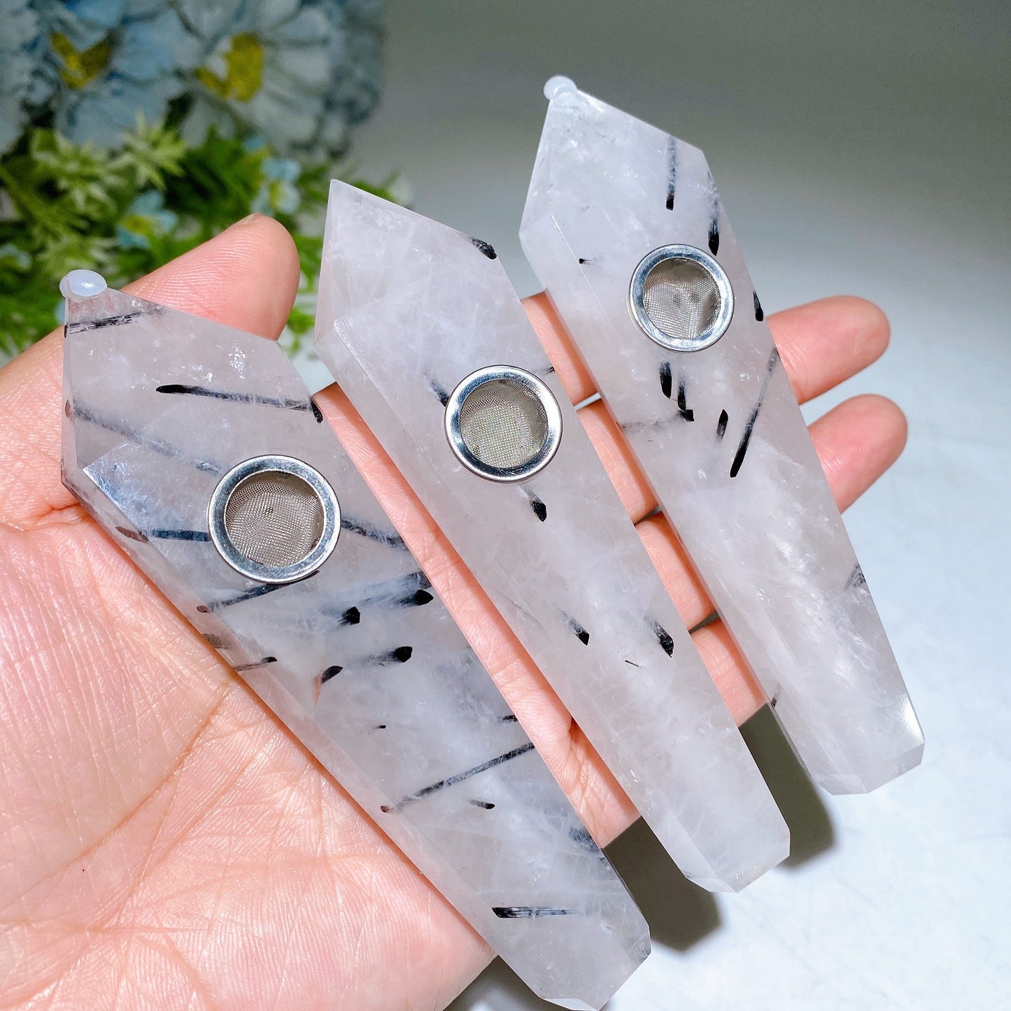 3.9"-4.2" Crystal Smoking Pipe Carving Crystal Healing Bulk Wholesale