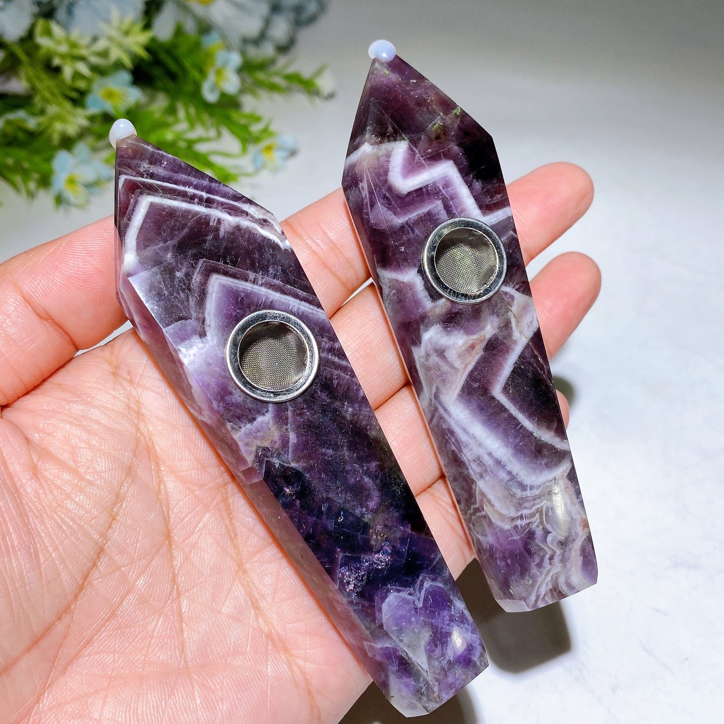3.9"-4.2" Crystal Smoking Pipe Carving Crystal Healing Bulk Wholesale