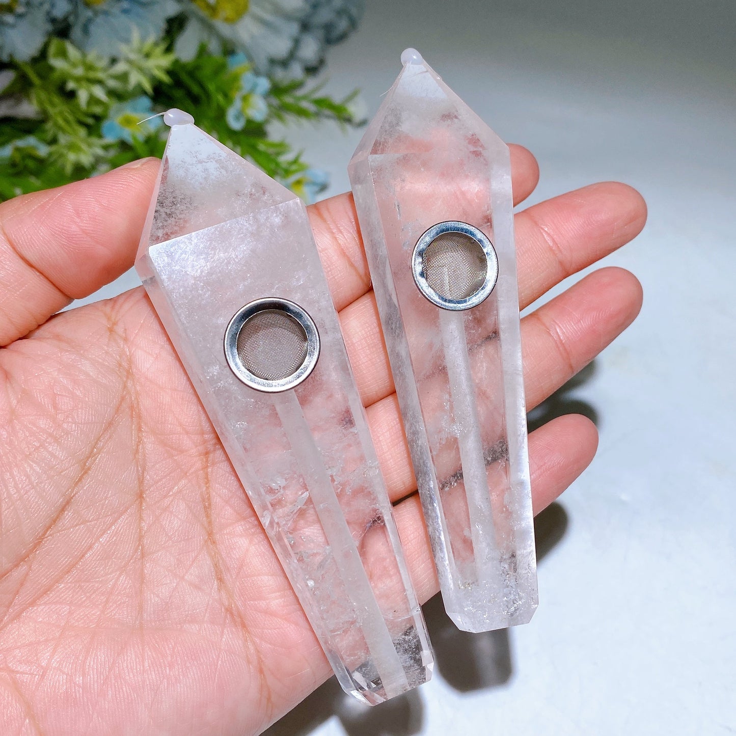 3.9"-4.2" Crystal Smoking Pipe Carving Crystal Healing Bulk Wholesale