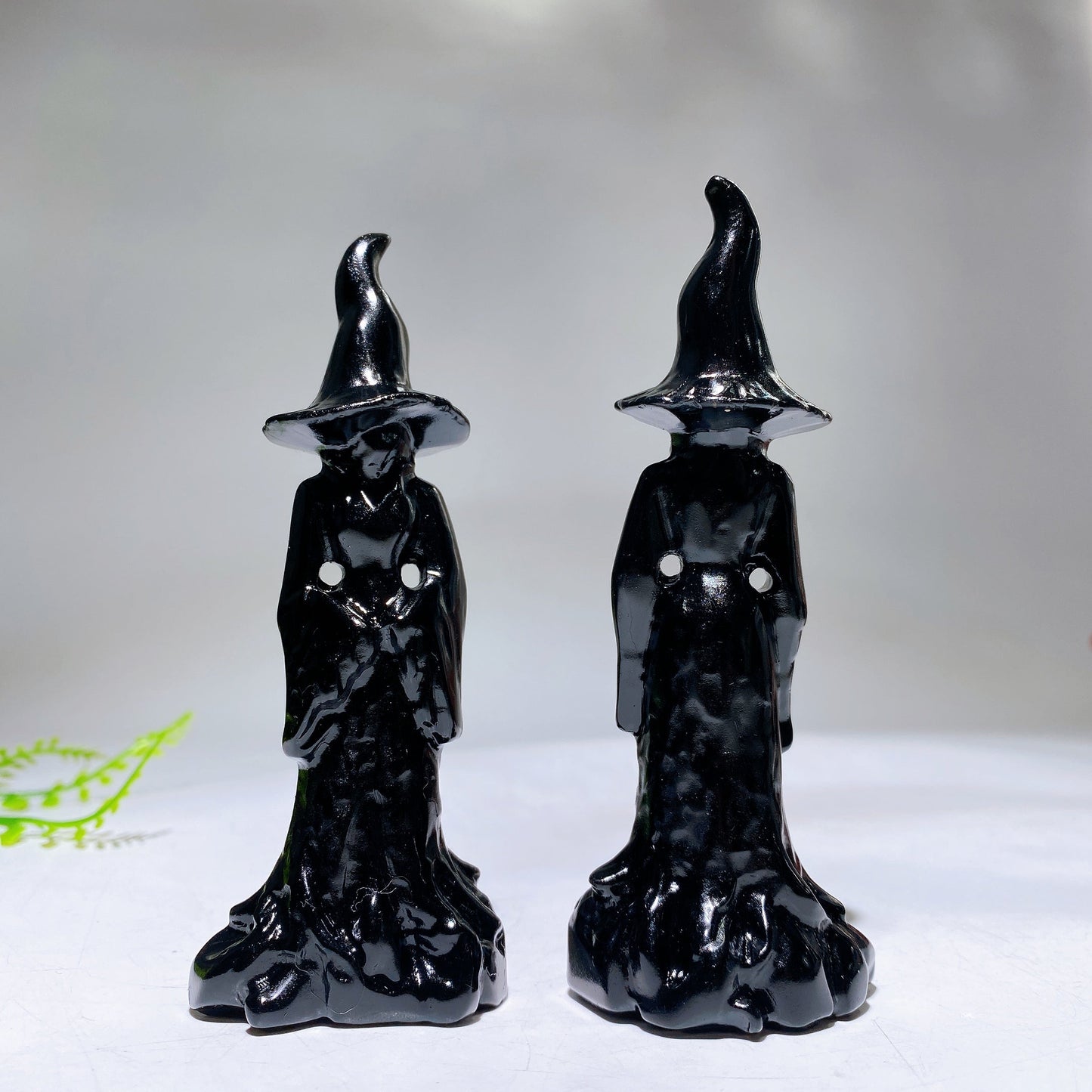 4.2" Black Obsidian Witch Carving for Halloween Crystal Healiing Bulk Wholesale