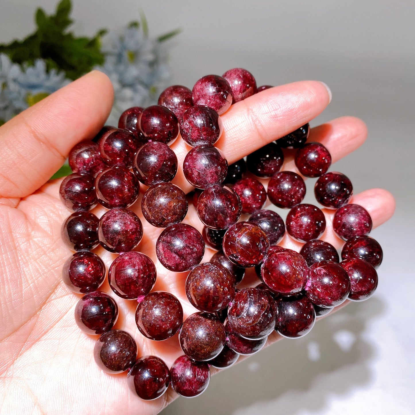 13mm Garnet Bracelet Crystal Healing Bulk Wholesale