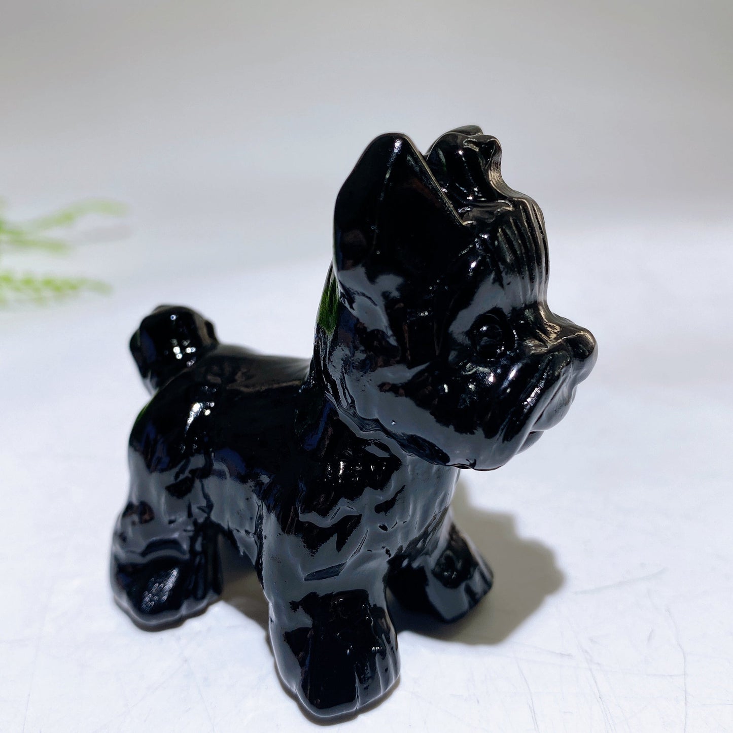 2.3" Natural Crystal Schnauzer Dog Carving Wholesale
