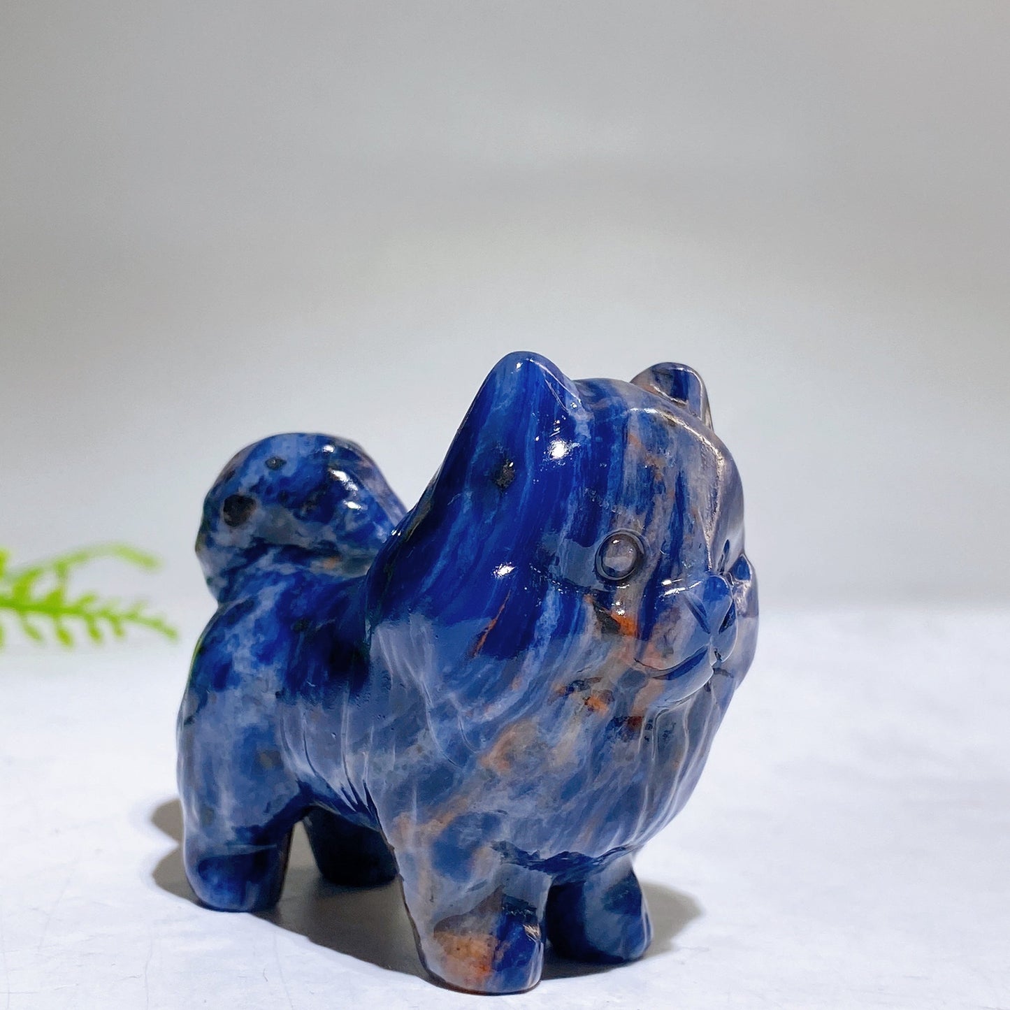 2.2" Naturla Crystal Pomeranian Dog Carving Wholesale