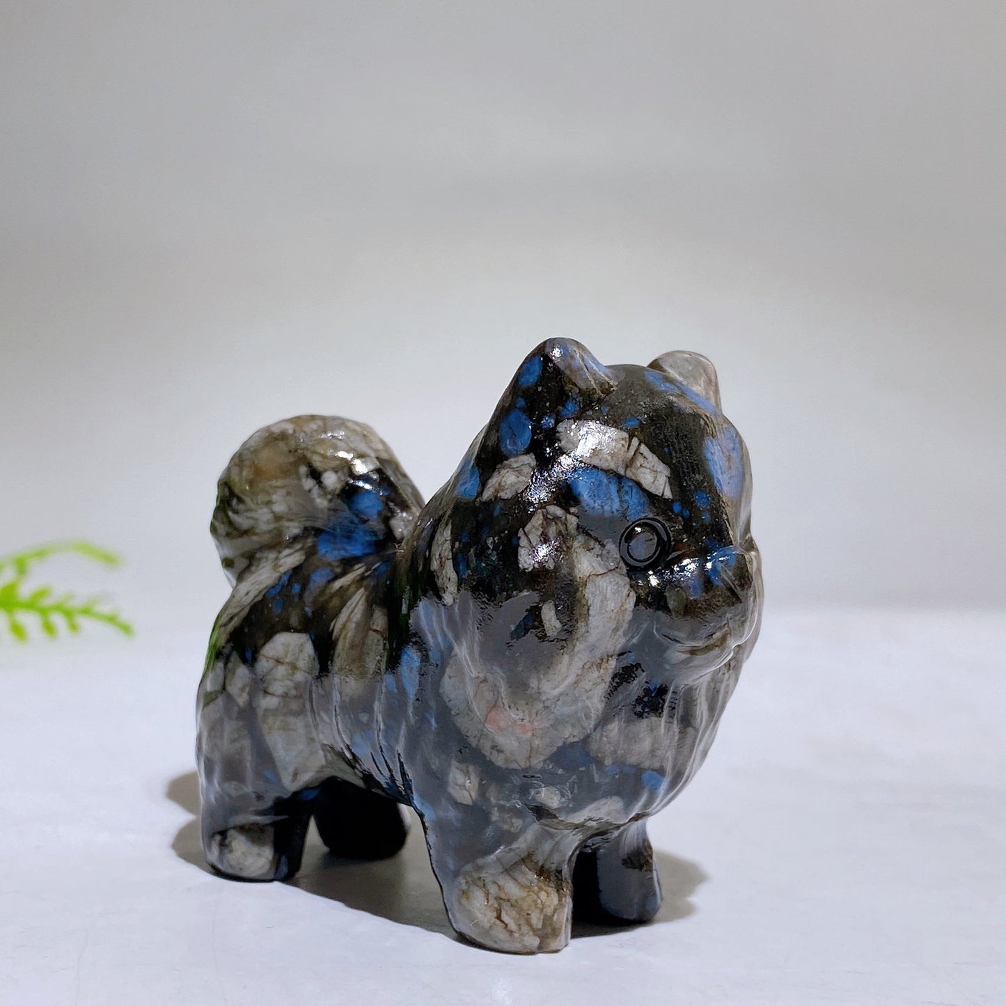 2.2" Naturla Crystal Pomeranian Dog Carving Wholesale